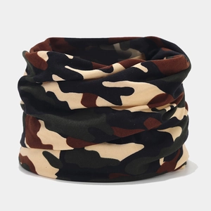 Detail of camouflage multi-functional neck gaiter with high-elastic seamless fabric texture
