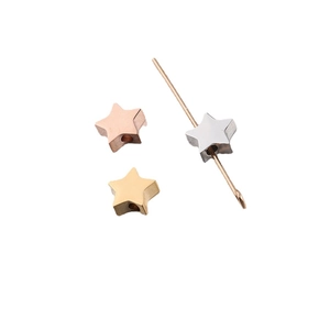Polished stainless steel star charms in gold, silver, and rose gold for DIY jewelry