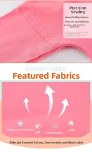 Close-up of pink combed cotton fabric with soft stitching detail on girls sweatshirt