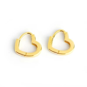 925 Sterling Silver Heart Hoop Earrings Minimalist Trendy Elegant Luxury Style Jewelry For Women