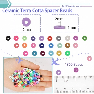 4800pcs clay beads set with 24 colors for DIY friendship bracelet jewelry making
