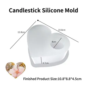 Détails du moule en silicone pour bougeoir en forme de cœur avec dimensions précises