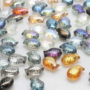 Fish Shape Iridescent Glass Beads DIY Jewelry Making AB Coating Crystal Pendants Handcrafted Accessories Novelty