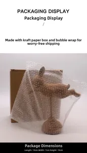 Vue détaillée de l'ornement lapin en bois avec son emballage et les dimensions du produit