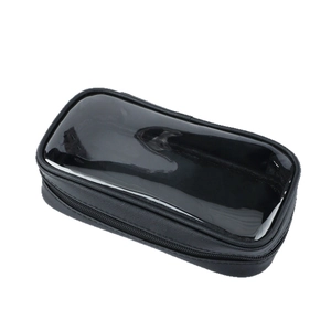Borsa cosmetica impermeabile nera semitrasparente con finestra superiore in PVC