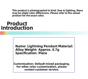 Detailed specifications of alloy lightning pendants for DIY jewelry making and crafts