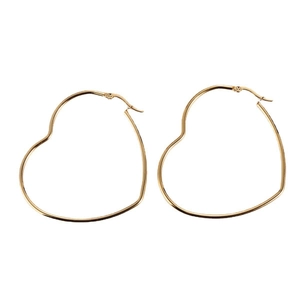 Boucles d'oreilles cœur en acier inoxydable doré au design minimaliste pour femme