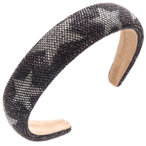 Fashionable sponge padded headband with sparkling crystal star leopard print rhinestones