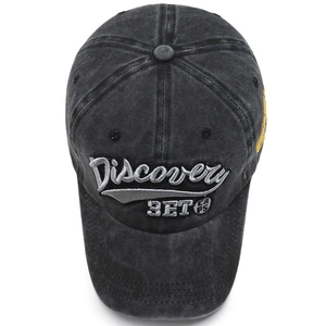 Vintage washed cotton baseball cap with 3D embroidery for outdoor sport and sun protection