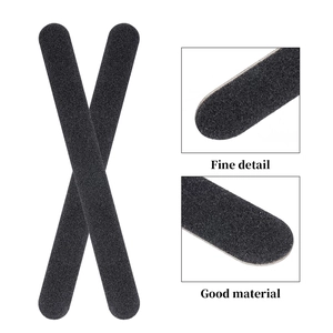 Detail of professional black double-sided nail files with high-density abrasive surface