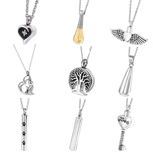 Stainless Steel Cremation Urn Necklace Memorial Keepsake Jewelry Ash Pendant For Human Pet Heart Tree Of Life Fashion