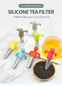 Filtro de té de silicona con forma de hombrecito bonito infusor para té suelto oficina