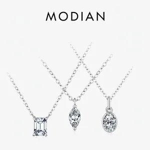 Moissanite Pendant Necklace 925 Sterling Silver VVS1 D Color Elegant Emerald Cut Daily Jewelry For Women With GRA Certificate