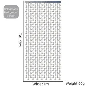Laser silver rain curtain with boot sequins for Halloween party decor, 2m tall