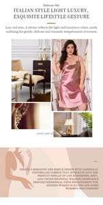 Detail of pink satin slip dress with exquisite embroidery and premium silk texture