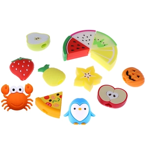 Colorful silicone cable protectors featuring cute animals and diverse fruit shapes