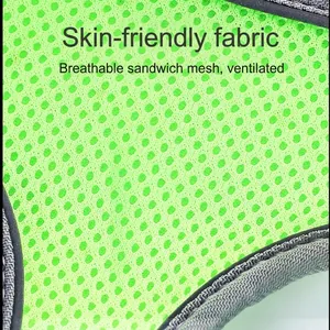 Tejido de malla sándwich verde fluorescente transpirable para arnés de perro