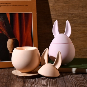 Minimalistische Silikonform für Osterhasen-Kerzenglas und Aufbewahrungsbox in Rosa
