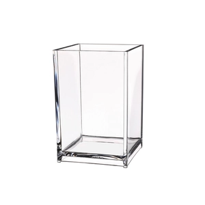 Minimalist clear acrylic pen holder and desktop stationery organizer for office