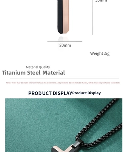 Macro detail of letter L pendant in black and rose gold stainless steel, size 20mm