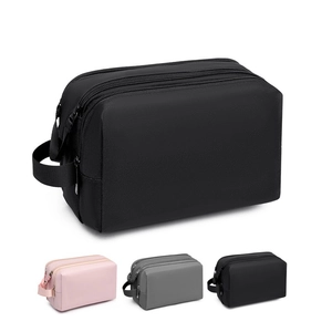 Wasserdichte Kulturtasche mit mehreren Fächern, erhältlich in Schwarz, Rosa und Grau