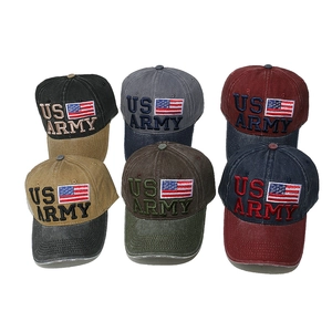 US ARMY tactical baseball cap with washed patchwork design and 3D flag embroidery