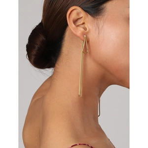 Elegant 18k gold plated long snake chain tassel earrings for beach style fashion