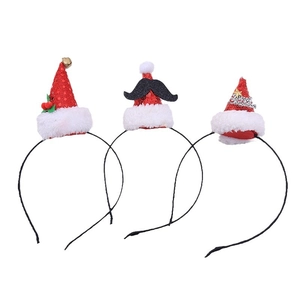 Drei festliche Weihnachts-Haarreifen mit roten Pailletten und Merry Christmas Schild