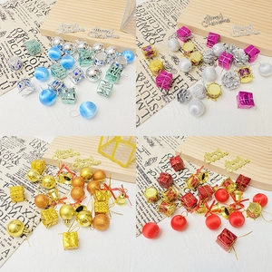 Christmas Tree Ornaments Set Plastic Hanging Balls Bells Gift Boxes For Holiday Party Decoration Home Festive Ornament
