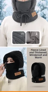 Detail of windproof fabric and warm fleece lining on this thermal winter trapper hat