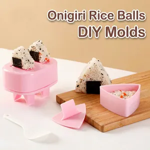 Rice Ball Mold Sushi Making Kit Triangle Rectangle Non-Stick Plastic DIY Bento Tool With Rice Scoop For Kids Baby