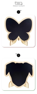 Mini wooden chalkboard in butterfly and animal shapes for Christmas party table decor