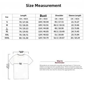 Detailed size chart for men's short sleeve polo shirt with cm and inch measurements