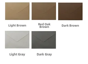 Detailed grid view of mini triangular paper envelopes in five natural earthy color tones