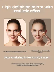 LED makeup mirror color rendering comparison showing high Ra97 versus standard Ra80 index