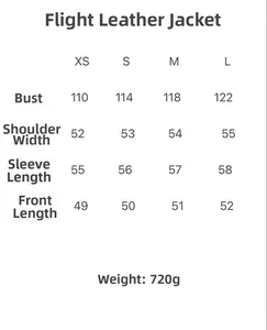 Detailed size chart for women's slim fit faux leather jacket showing chest and length