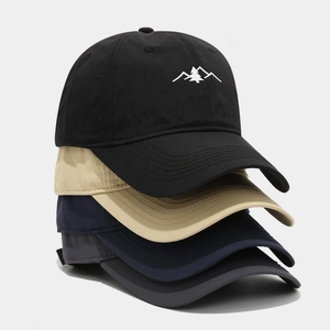 Quick-dry baseball caps with mountain embroidery in four colors for outdoor sun protection