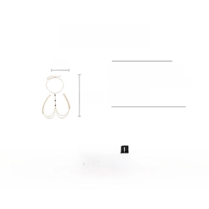 Detailed size specifications for gold crystal geometric square tassel body chain necklace