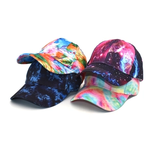 Tie Dye Baseball Cap Cotton Gradient Colorful Printed Sun Hat Outdoor Adjustable Curved Brim Unisex Streetwear