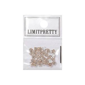 Mini metal flower nail art charms with sparkling 3D rhinestones in champagne and silver