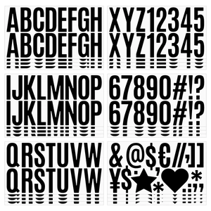 Black 2.5-inch self-adhesive letter and number stickers for mailboxes and signage