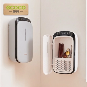 Wall-mounted smart cutlery UV sterilizer and dryer with digital display and auto sensor