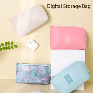 Nylon Electronics Organizer Bag Portable Travel Cable Storage Pouch Waterproof Digital Accessories Case With Mesh Pockets
