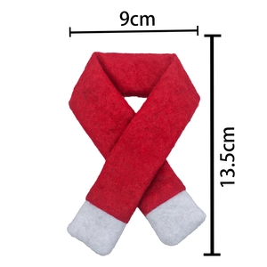 Miniature Christmas scarf detail with dimension markers 9cm by 13.5cm for wine bottle decor