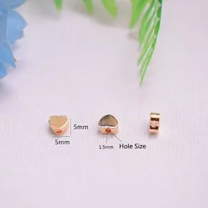 Goldene 5mm Herzperlen mit 1,5mm Loch für DIY Schmuck und Armbandherstellung