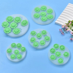 Moldes de silicona de girasol para resina DIY, jabón y decoración de pasteles florales