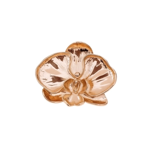 Polished rose gold orchid brooch flower pin for women suits with glossy finish