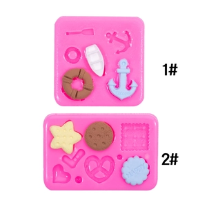Moule En Silicone Ancre Nautique Bouée De Sauvetage Bateau Biscuit Étoile Coeur DIY Cuisson Chocolat Fondant Résine Argile