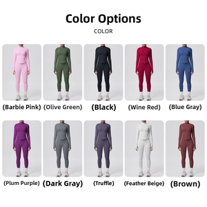 Completi yoga da donna in dieci colori con giacche con zip e leggings a vita alta