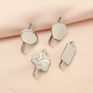 Silver metal charms set with heart and paw shapes for smartwatch band decoration